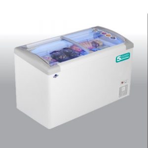 Rockwell SFR-450 ICGT Inclined Curved Glass Top Deep Freezer
