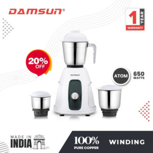 Damsun 650W Mixer Grinder Atom 100% Pure Copper Motor